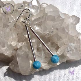 Larimar Silver Tube Earrings